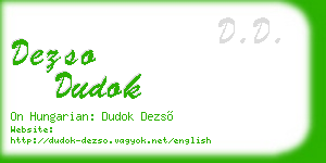 dezso dudok business card